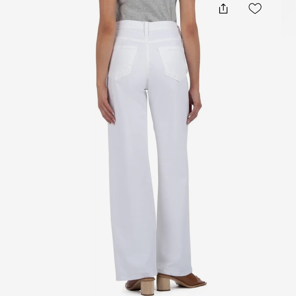 Kut from the Kloth White High-Rise Wide Leg Jeans